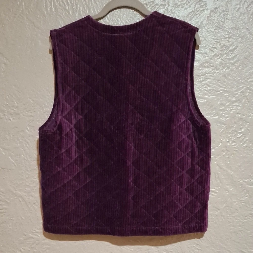 NEW.Erika Women's Deep Purple Quilted Vest Size L